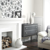 York Della Black Floral Trail Wallpaper
