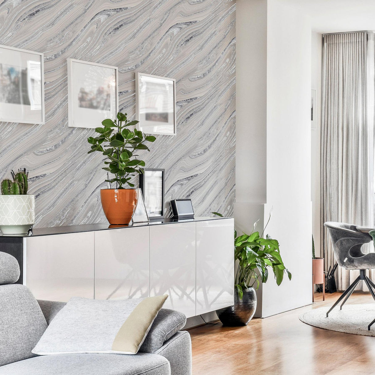 York Nellie Silver Stone Wallpaper