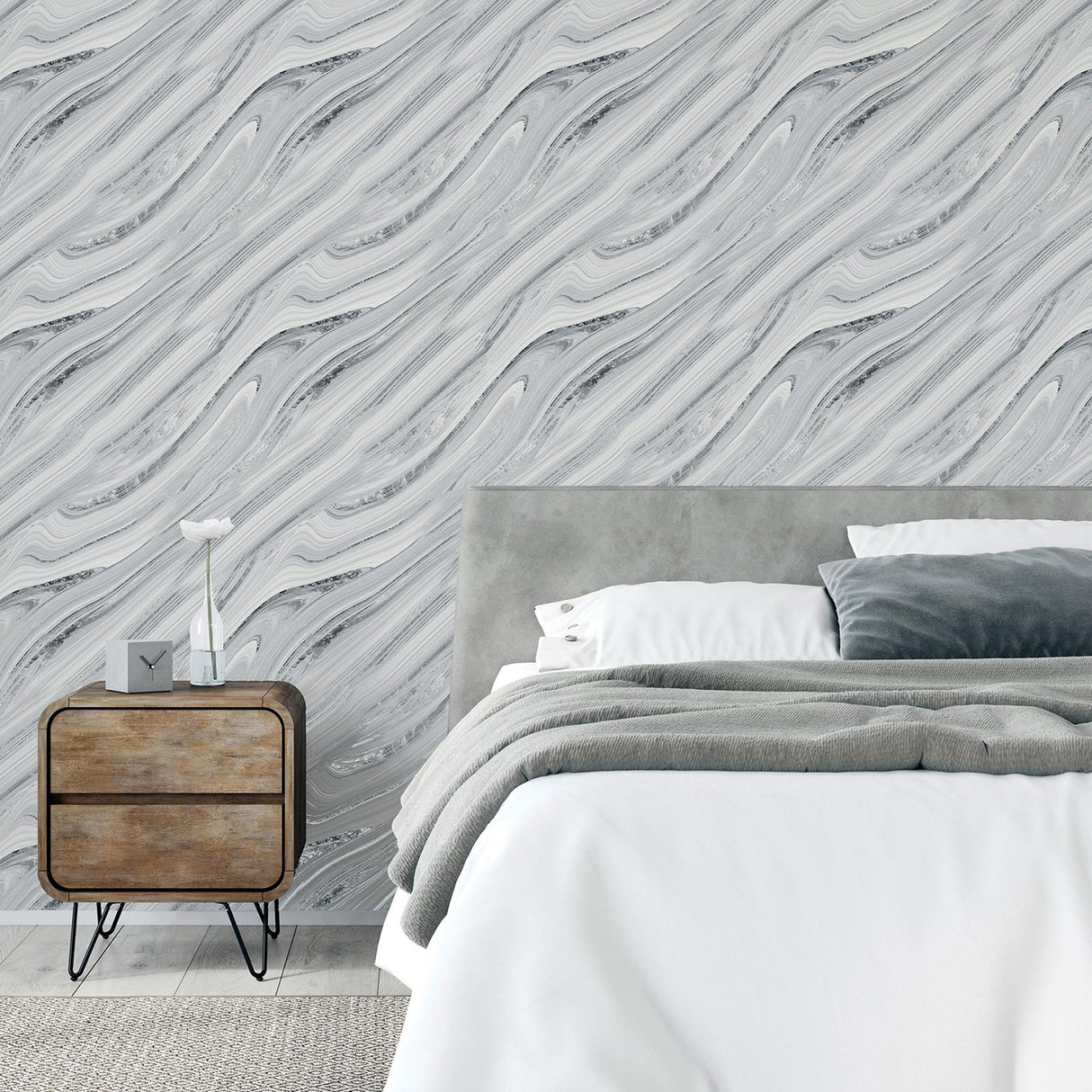York Nellie Silver Stone Wallpaper