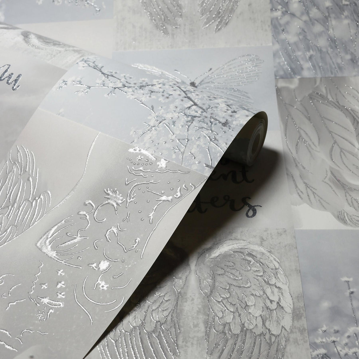 York Chou Light Grey Inspirational Wallpaper