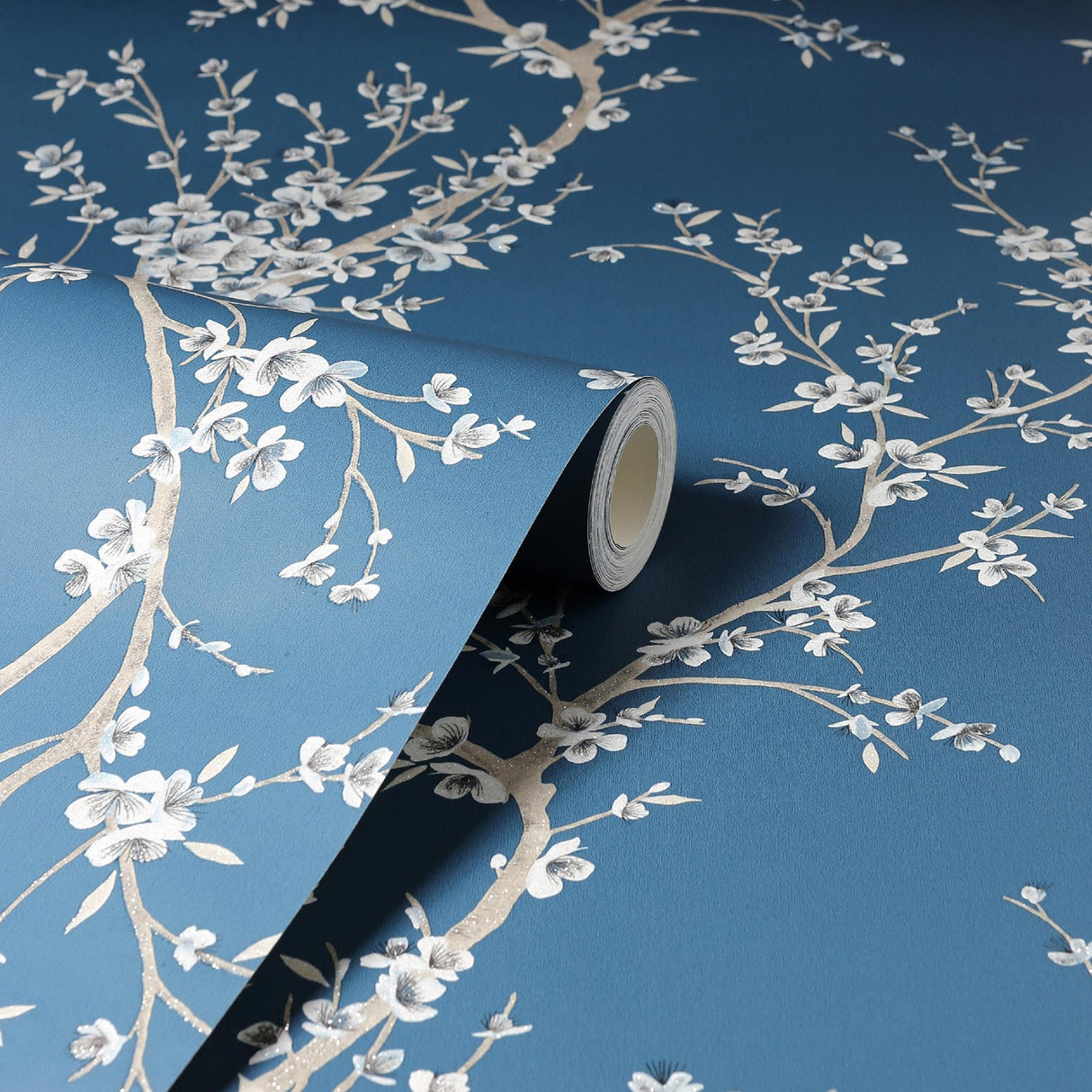 York Kaia Blue Flowering Tree Wallpaper