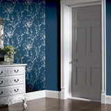 York Kaia Blue Flowering Tree Wallpaper
