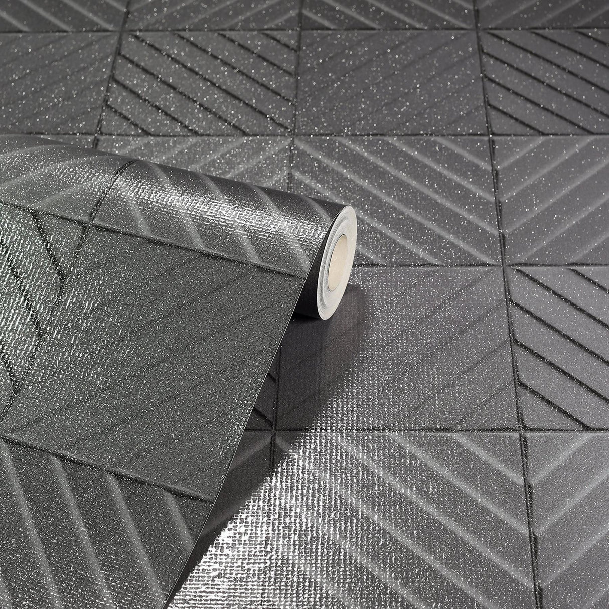 York Randall Dark Grey Geometric Wallpaper