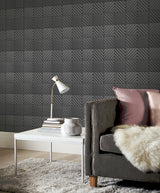 York Randall Dark Grey Geometric Wallpaper