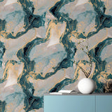 York Ursula Dark Blue Abstract Wallpaper