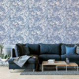 York Osgood Navy Marbled Wallpaper