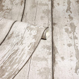 York Ambrose Cream Wood Plank Wallpaper