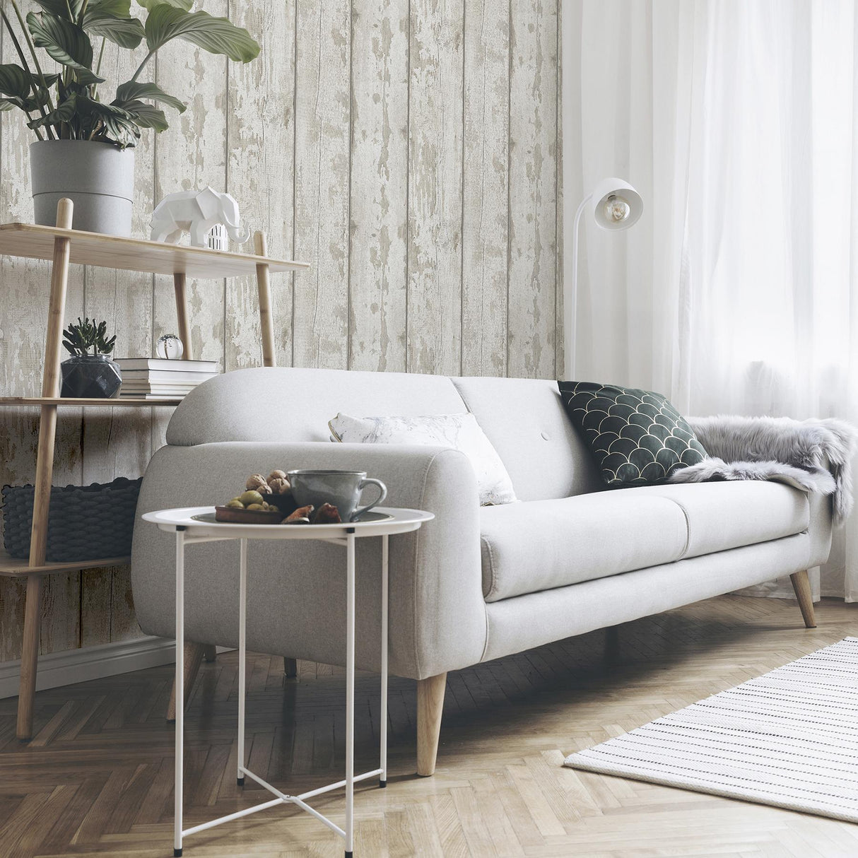 York Ambrose Cream Wood Plank Wallpaper