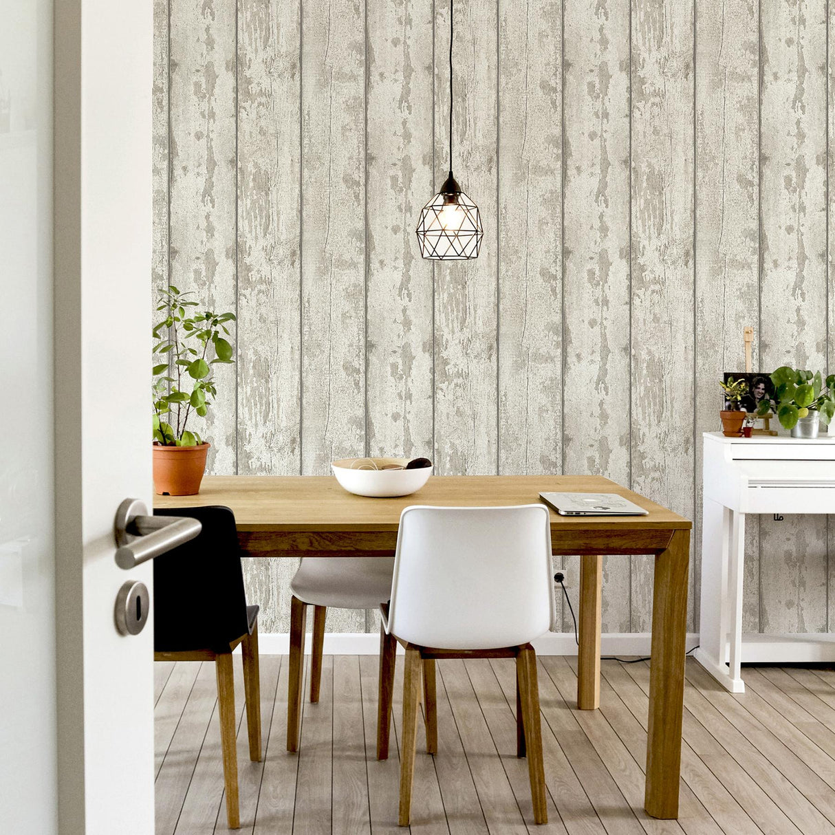 York Ambrose Cream Wood Plank Wallpaper
