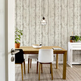 York Ambrose Cream Wood Plank Wallpaper