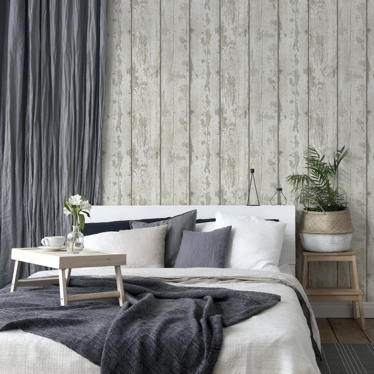 York Ambrose Cream Wood Plank Wallpaper