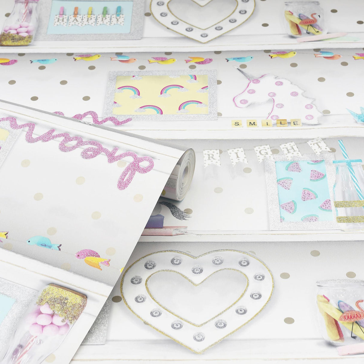 York Bonnie Multicolor Memento Wallpaper