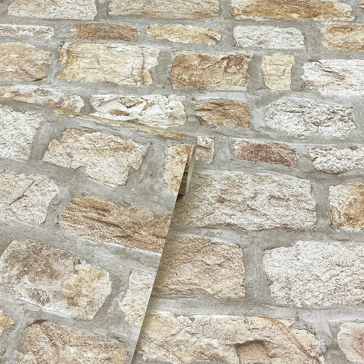 York Atticus Neutral Country Stone Wallpaper
