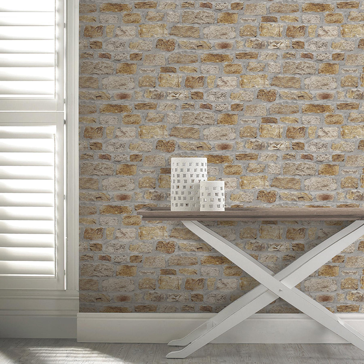 York Atticus Neutral Country Stone Wallpaper