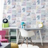 York Amalthea Pastel Unicorn Wallpaper