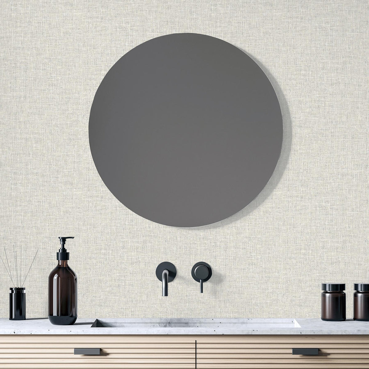 York Paulette Neutral Linen Texture Wallpaper