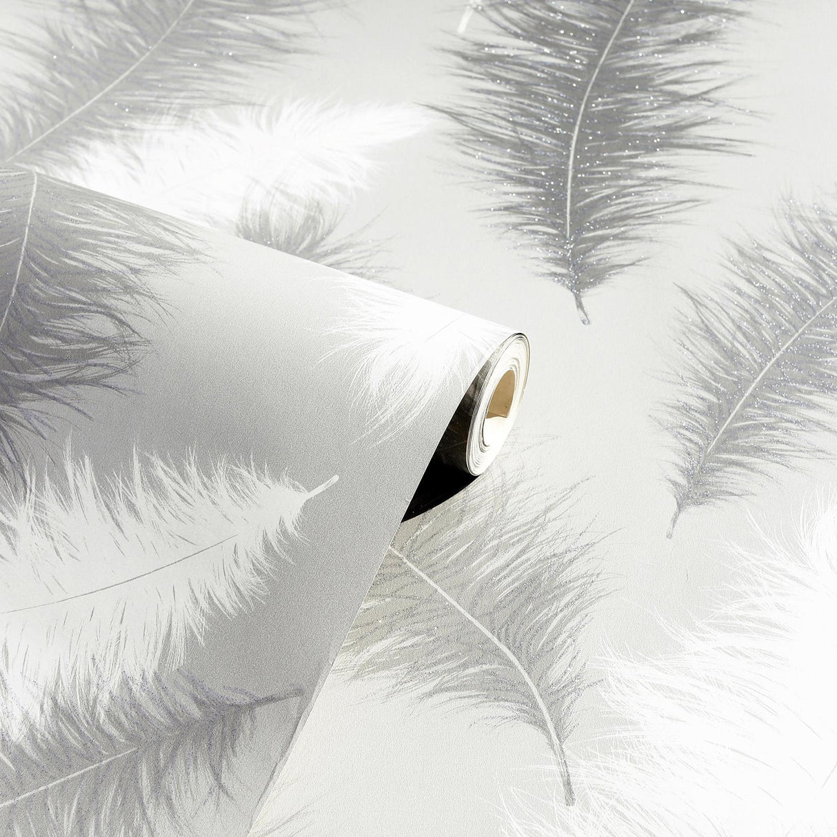York Sussurro Grey Feathers Wallpaper