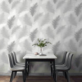 York Sussurro Grey Feathers Wallpaper