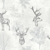 York Gilbert Black Etched Stag Wallpaper