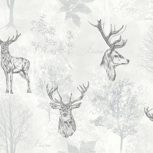 York Gilbert Black Etched Stag Wallpaper