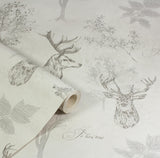 York Gilbert Black Etched Stag Wallpaper
