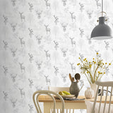 York Gilbert Black Etched Stag Wallpaper
