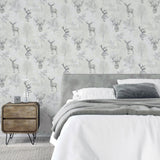 York Gilbert Black Etched Stag Wallpaper