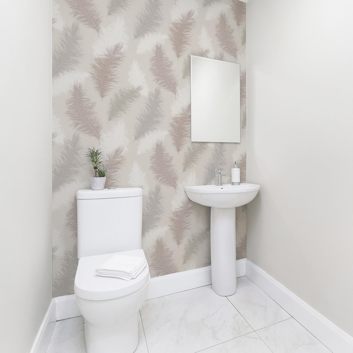 York Sussurro Pink Feathers Wallpaper