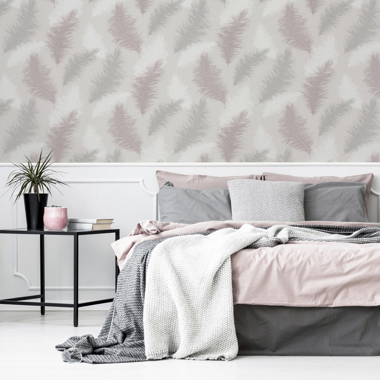 York Sussurro Pink Feathers Wallpaper