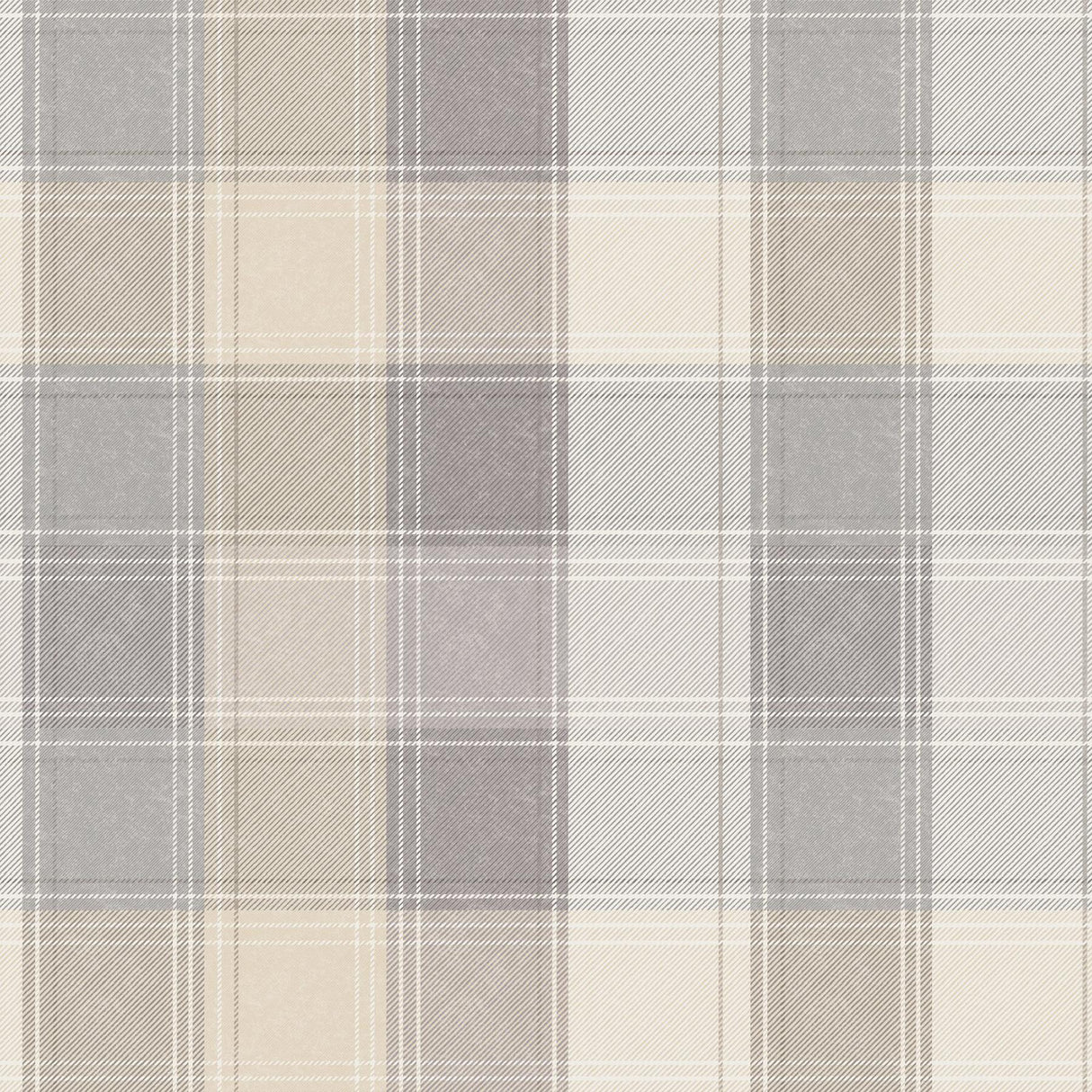 York Geraldine Grey Plaid Wallpaper