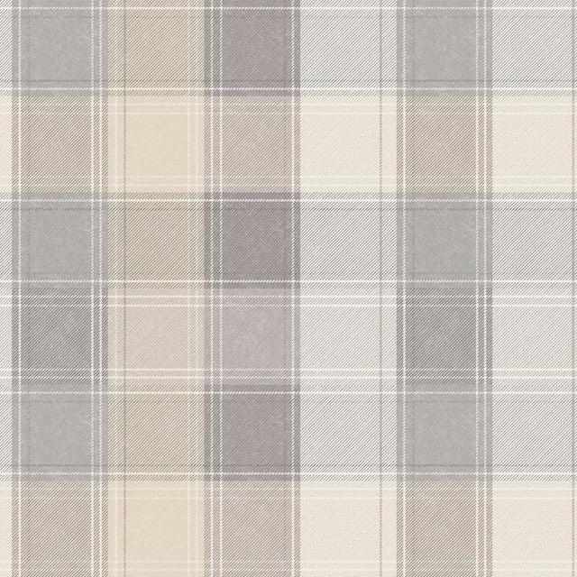 York Geraldine Grey Plaid Wallpaper