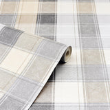 York Geraldine Grey Plaid Wallpaper
