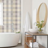 York Geraldine Grey Plaid Wallpaper
