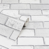 York Irving White Diamond Brick Wallpaper