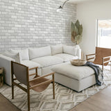 York Irving White Diamond Brick Wallpaper