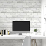 York Irving White Diamond Brick Wallpaper