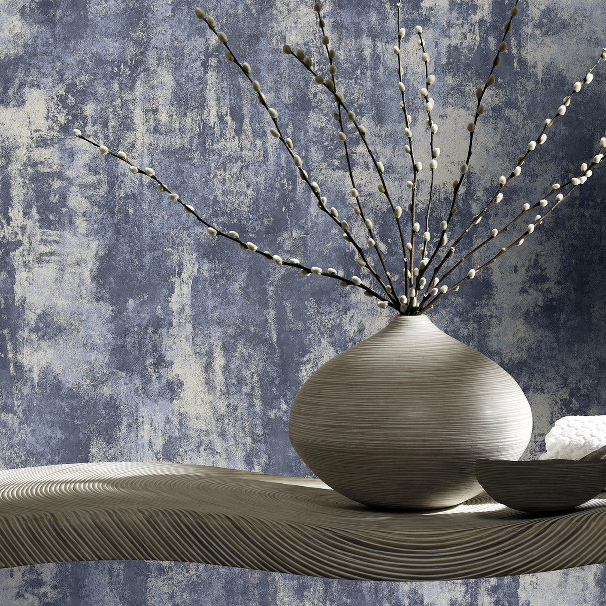 York Lloyd Blue Stone Texture Wallpaper