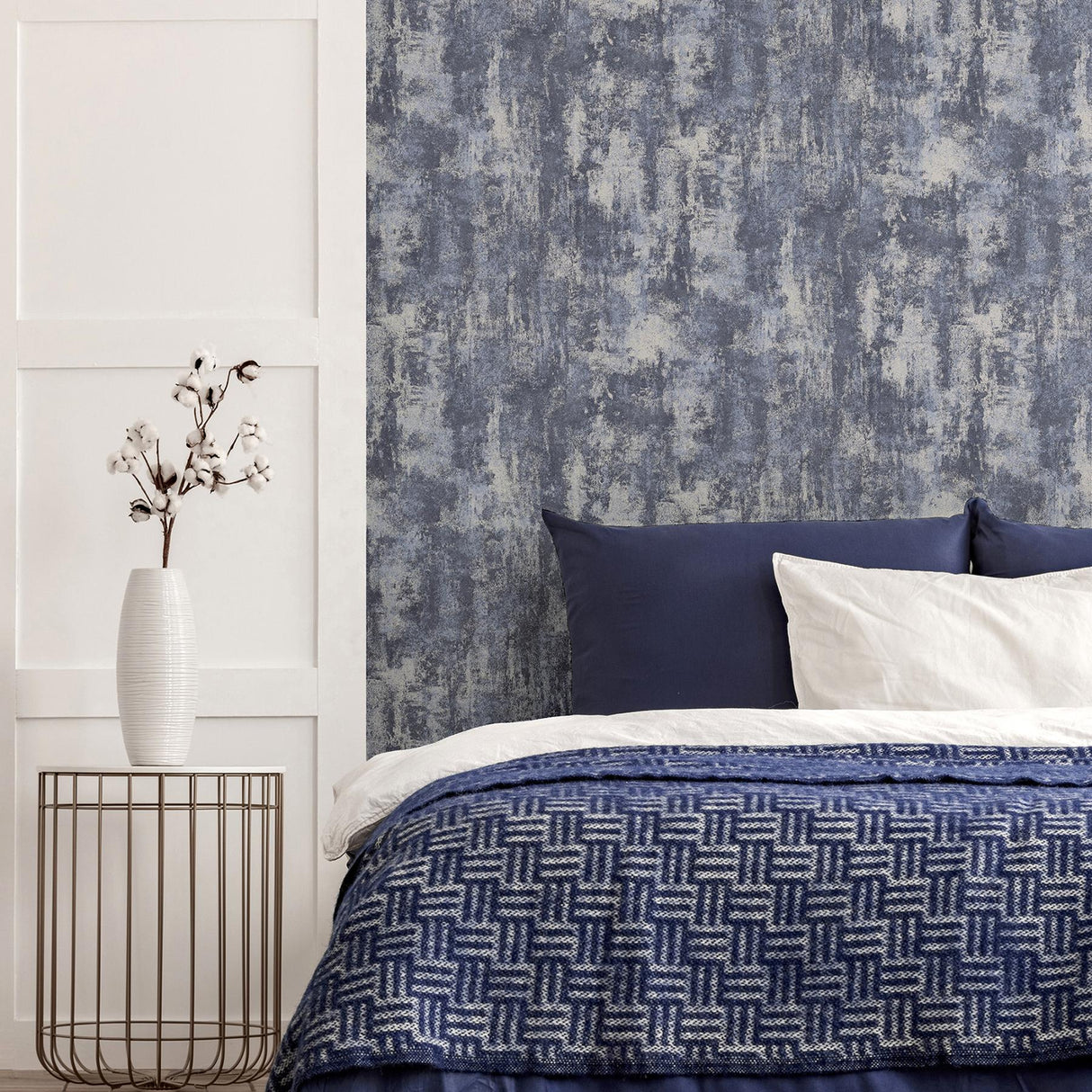 York Lloyd Blue Stone Texture Wallpaper