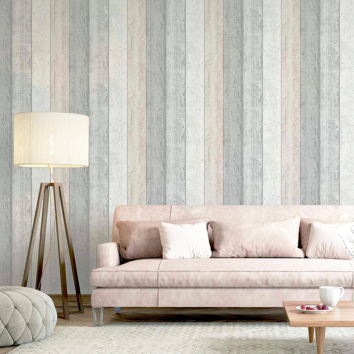 York Forrest Blush Wood Plank Wallpaper