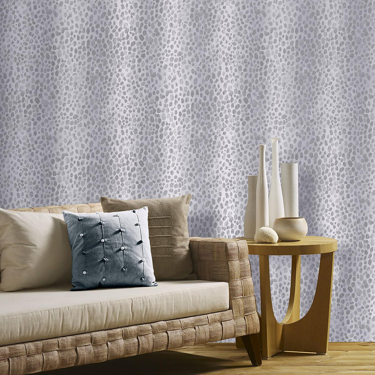York Dora Sterling Leopard Stripe Wallpaper