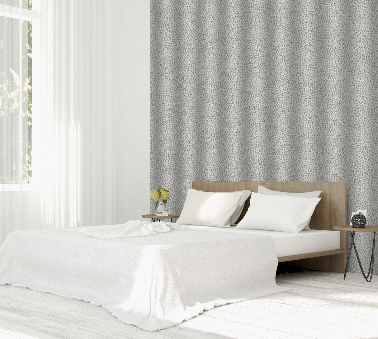 York Dora Sterling Leopard Stripe Wallpaper