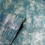 York Velour Teal Distressed Wallpaper