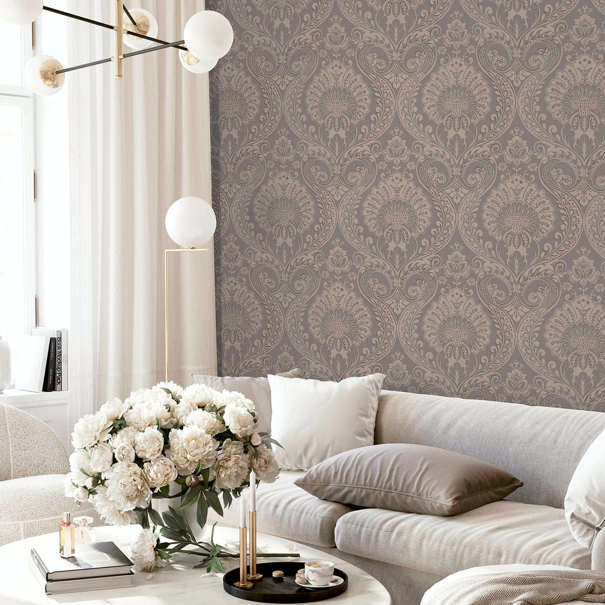 York Berenice Rose Gold Luxe Wallpaper