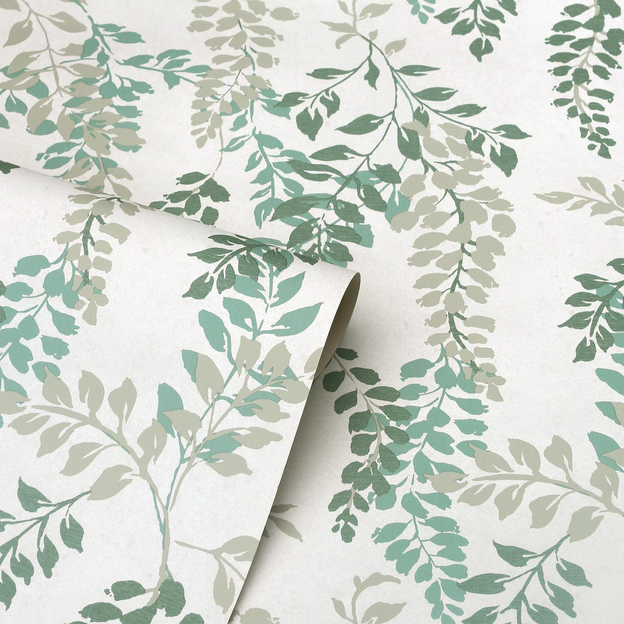 York Manami Green Wisteria Wallpaper
