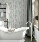 York Manami Green Wisteria Wallpaper