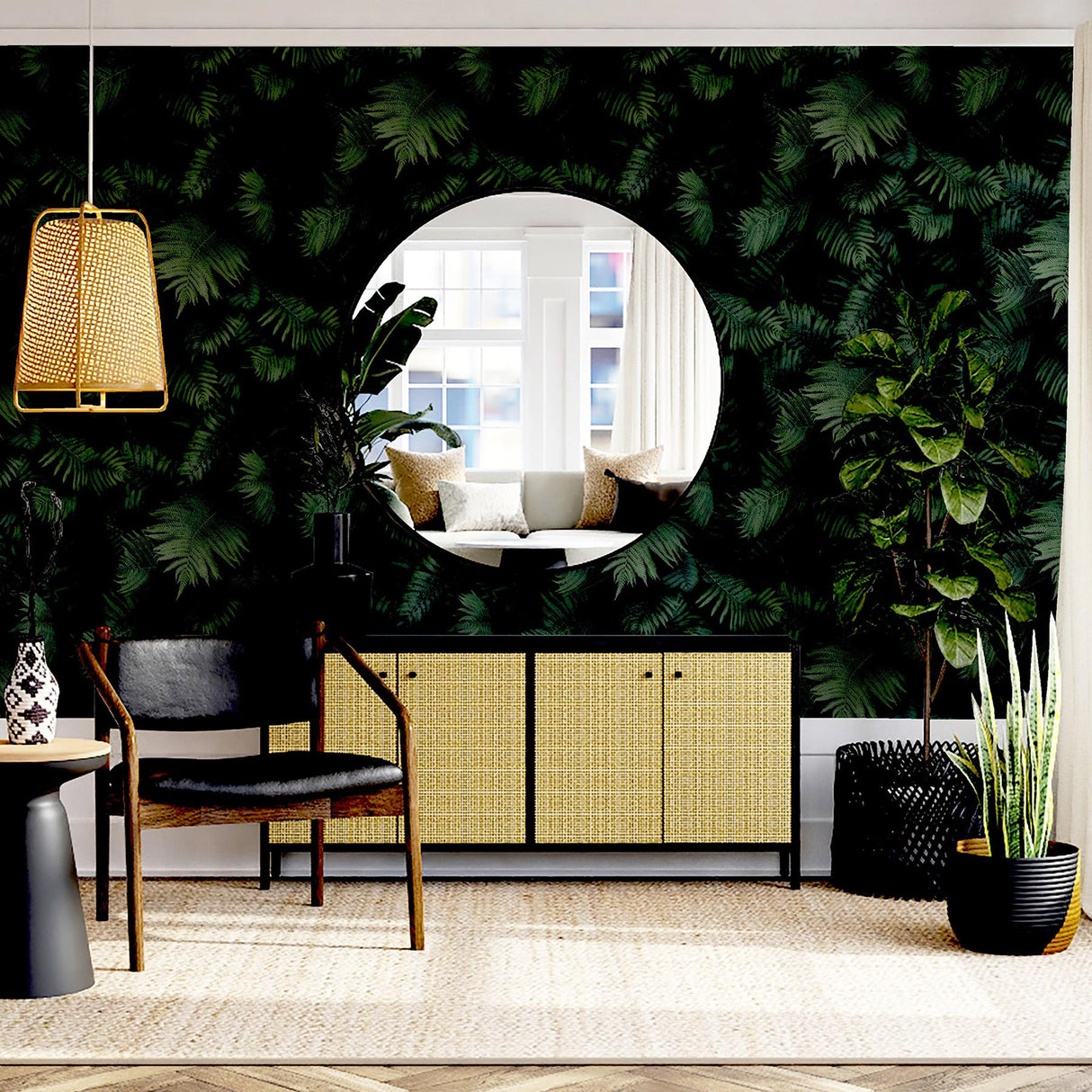 York Winona Green Ferns Wallpaper