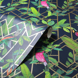 York Thelma Navy Tropical Deco Wallpaper