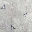 York Asuka Grey Sparrow Forest Wallpaper
