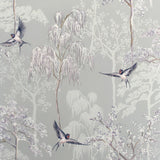 York Asuka Grey Sparrow Forest Wallpaper