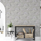 York Asuka Grey Sparrow Forest Wallpaper